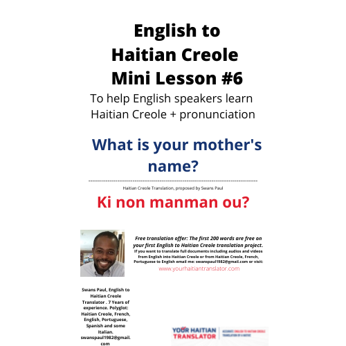 What-is-your-mothers-name-in-Haitian-Creole-1 What's your mother's name in Haitian Creole